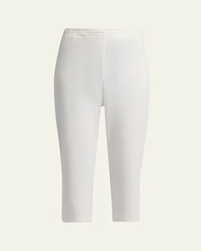 The Row Coleta Cashmere Knit Capri Pants In White