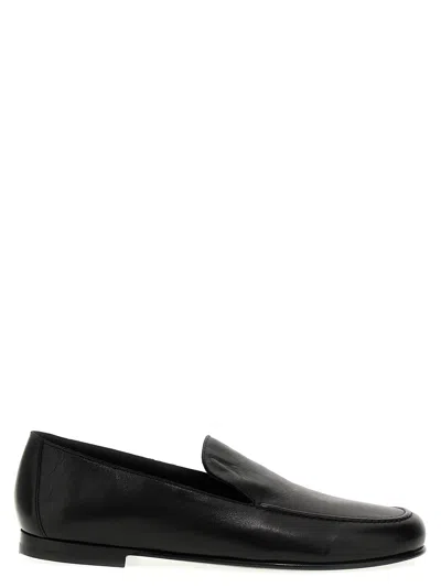 The Row Colette Loafers Black In White