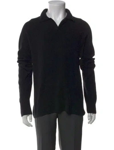 Pre-owned The Row Collar Long Sleeve Polo Sweater In Black