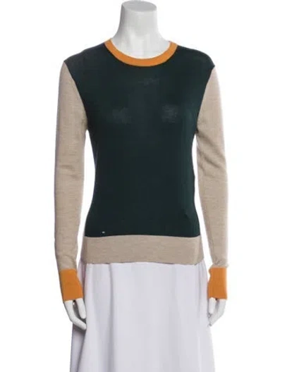 Pre-owned The Row Colorblock Pattern Crew Neck Sweater