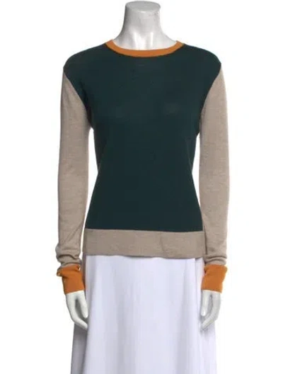 Pre-owned The Row Colorblock Pattern Crew Neck Sweater