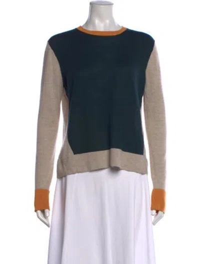 Pre-owned The Row Colorblock Pattern Crew Neck Sweater In Neutrals