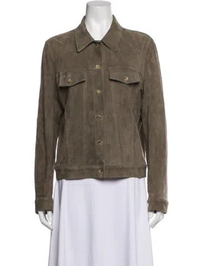 Pre-owned The Row Coltra Lambskin Denim Jacket In Green
