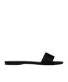 The Row Signum Flat Leather Slide Sandals In Black