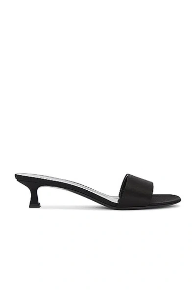 The Row Black Combo Kitten Heeled Sandals