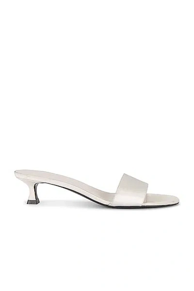 The Row Silk Combo Kitten Heeled Sandals 40 In Ivory & Milk