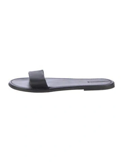 Pre-owned The Row Combo Leather Slides In Black