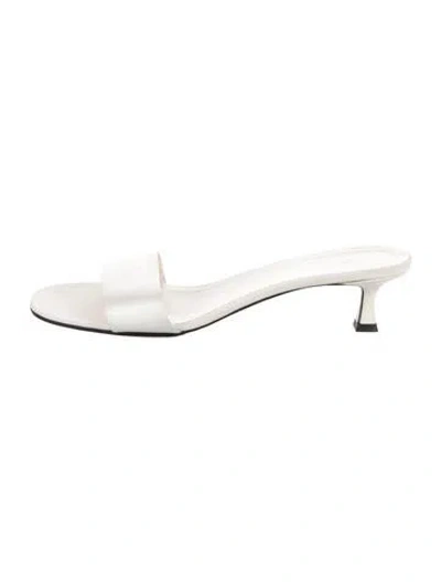 Pre-owned The Row Combo Leather Slides In White