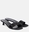 The Row Black Combo Kitten Heeled Sandals In Black