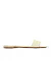 The Row Combo Leather Slides In Nude