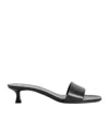 The Row Black Combo Kitten Heeled Sandals In Black