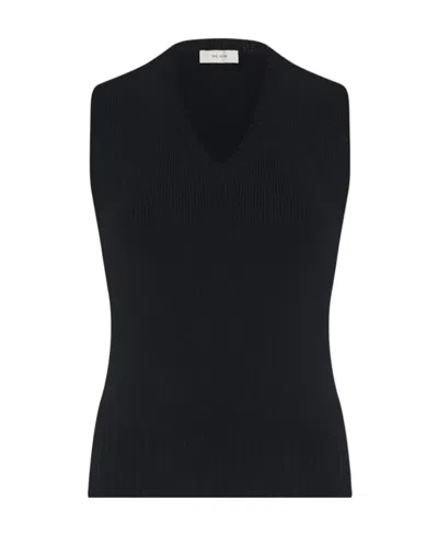 The Row Comi Cashmere Sleeveless Sweater In Black