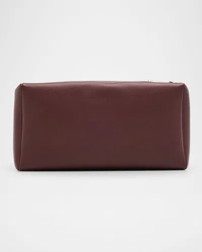 The Row Compact Clutch Bag In Nappa Leather In Burgundy