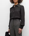 THE ROW CONAN CUTAWAY-COLLAR BUTTON-FRONT SILK SHIRT