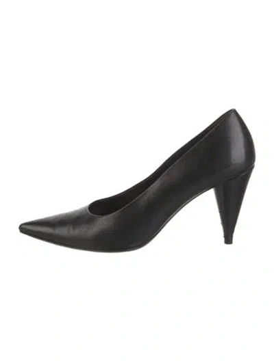 Pre-owned The Row Cone Leather Pumps In Black