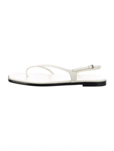 Pre-owned The Row Constance Leather Flip Flops In White