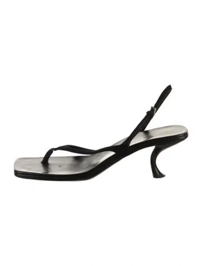 Pre-owned The Row Constance Leather Slingback Sandals In Black