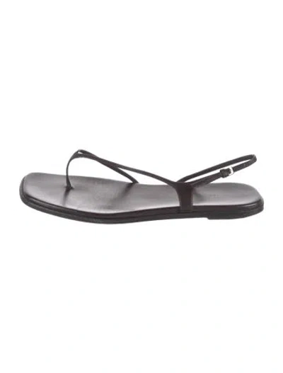 Pre-owned The Row Constance Leather Slingback Sandals In Brown