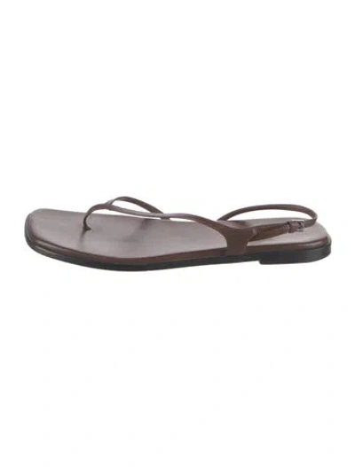 Pre-owned The Row Constance Leather Slingback Sandals In Brown