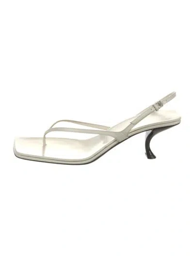 Pre-owned The Row Constance Leather Slingback Sandals In White