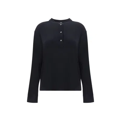 The Row Constance Long Sleeve Jersey In Black