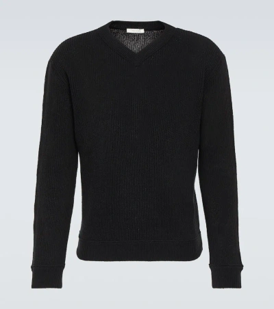 The Row Corbin Cotton Sweater In Blk Black