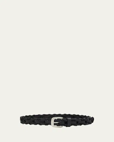 The Row Cord Woven Leather Belt In Black