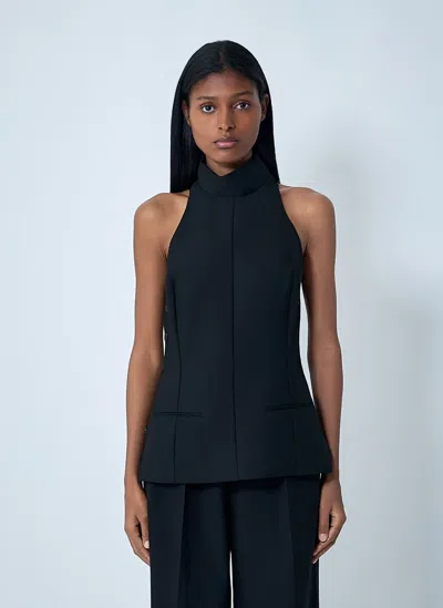 The Row Corine High-neck Top In Black