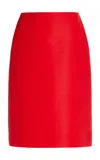 The Row Wool Blend Corinna Skirt High-waisted Knee-length In Red