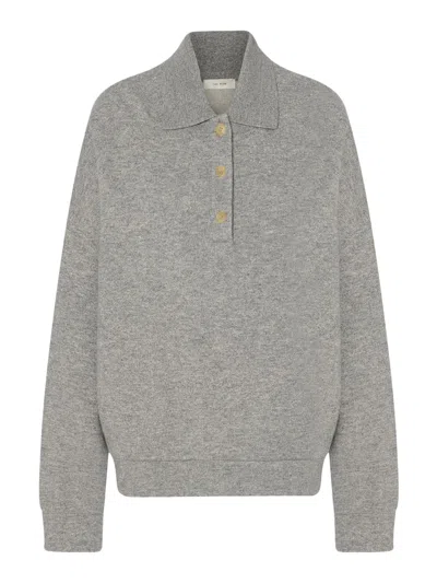 The Row Corzas Cashmere And Cotton Sweater In Gray