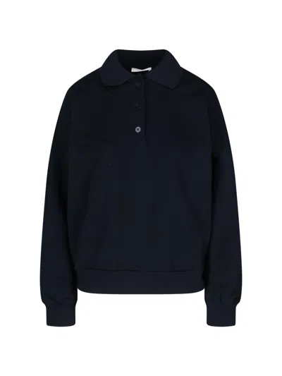 The Row "corzas" Polo Sweatshirt In Blue