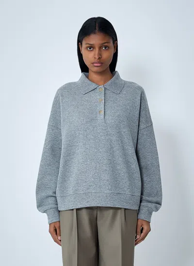 The Row Corzas Polo Top In Gray