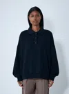 The Row Corzas Long Sleeves Cotton Polo T-shirt In Blue