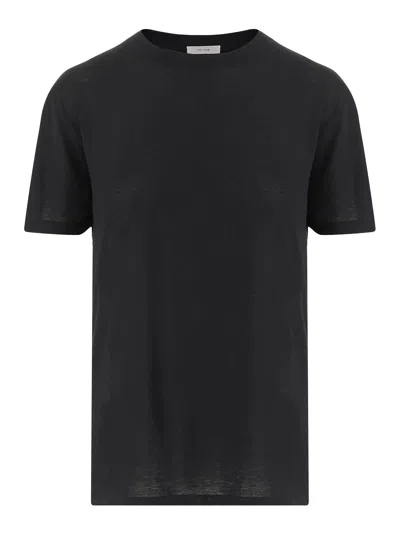 The Row Cotton And Cashmere Evening T-shirt In Black