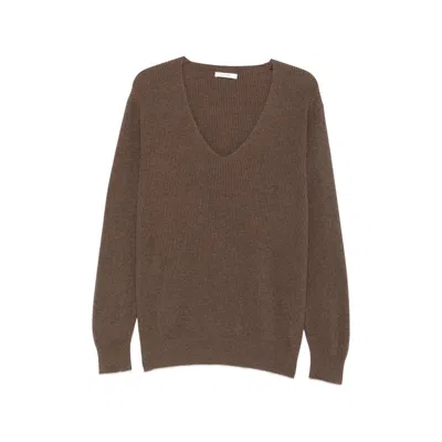The Row Cotton And Cashmere Knit Sweater In Brown