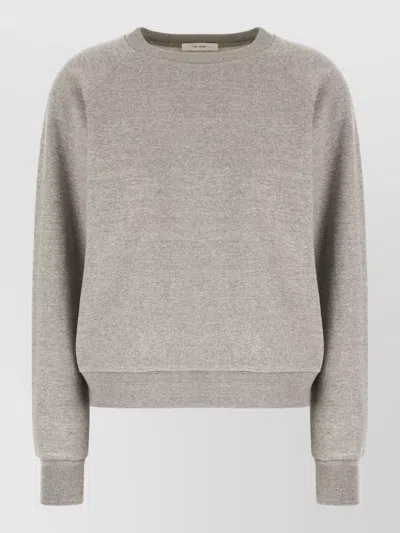 The Row Cotton Blend Crew Neck Sweatshirt Long Sleeves