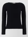 The Row Cotton Blend Omiko Sweater Long Sleeves In Black
