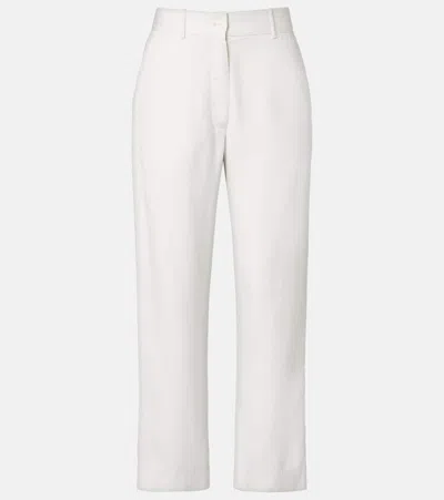 The Row Cotton Cropped Straight Pants In White