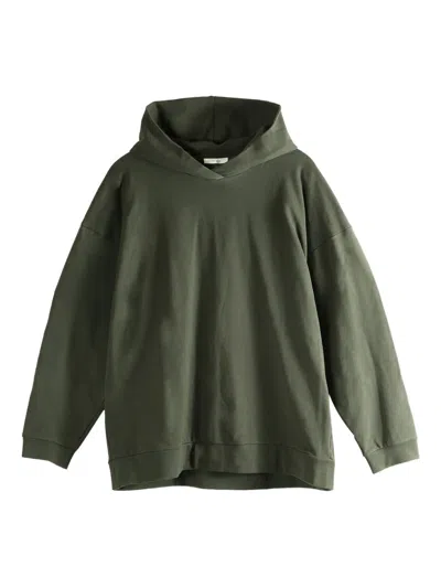 The Row Cotton Hoodie In Green