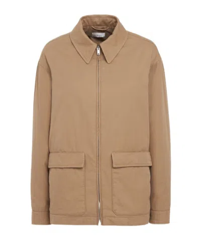 The Row Cotton Jacket In Brown