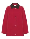 The Row Elodianna Cotton Twill Jacket In Red