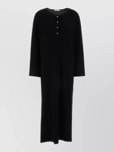 The Row Cotton Latoya Dress Long Sleeves Midi In Black