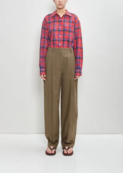 The Row Lilas Straight-leg Pants In Green