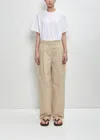 The Row Lilas Light Khaki Cotton And Linen Trousers In Light Khaki