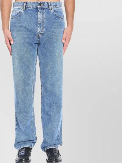 The Row Cotton Mid-rise Straight Leg Jeans In Blue