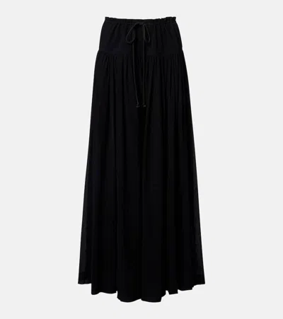 The Row Cotton Muslin Maxi Skirt In Black