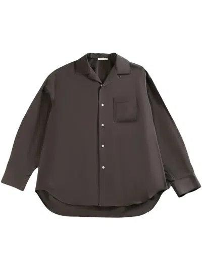 The Row Cotton Shirt In Braun