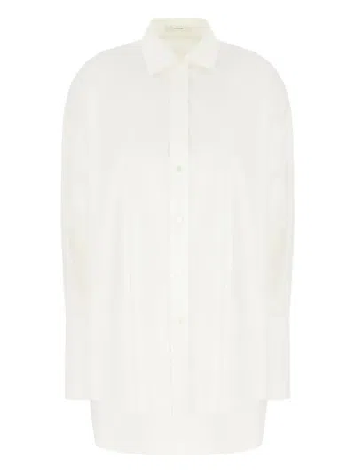 The Row Cotton Shirt With Button-down Design In White
