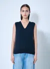 The Row V-neck Knitted Vest In Navy