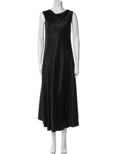 Pre-owned The Row Cowl Neck Long Dress In Black